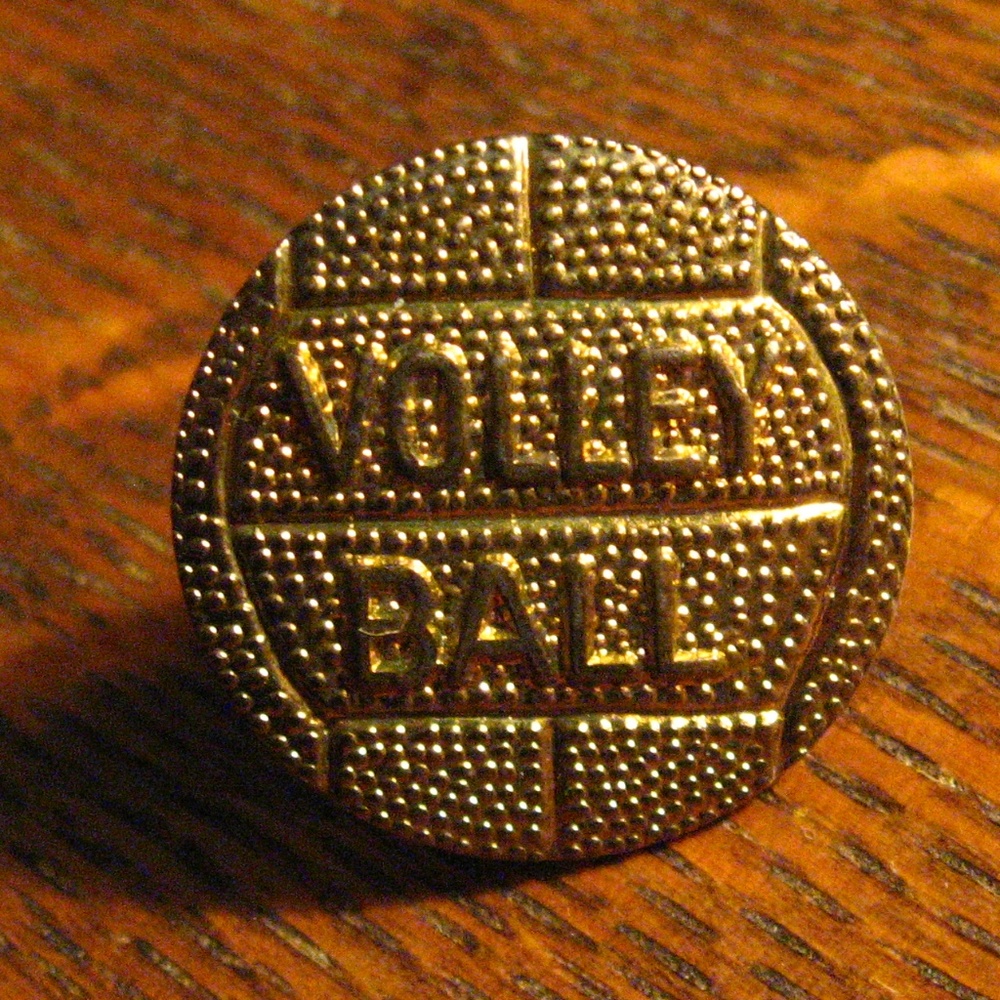 Volleyball Varsity Letterman Jacket Vintage Pin Gem